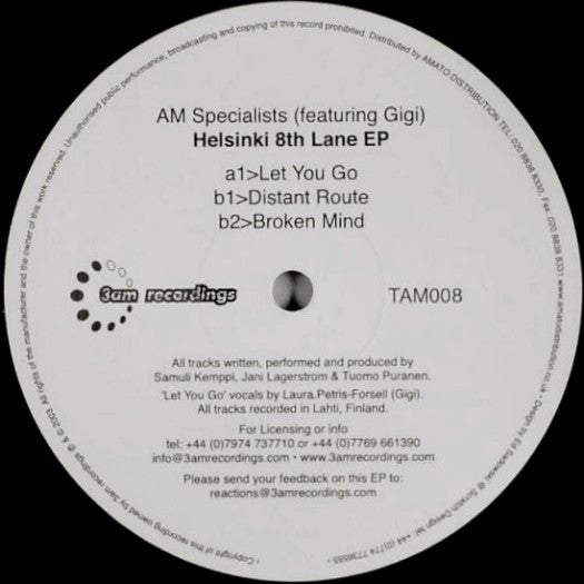 Helsinki 8th Lane EP Discogs cover art