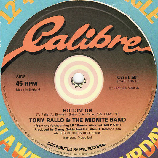 Holdin' On / Burnin' Alive Discogs cover art