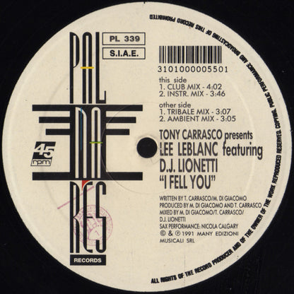 I Fell You Discogs cover art