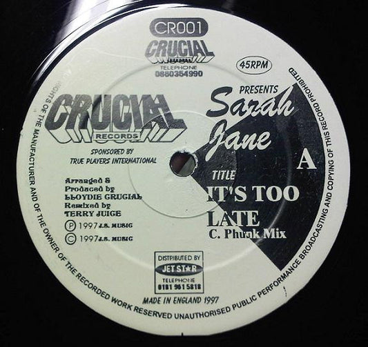 It's Too Late Discogs cover art