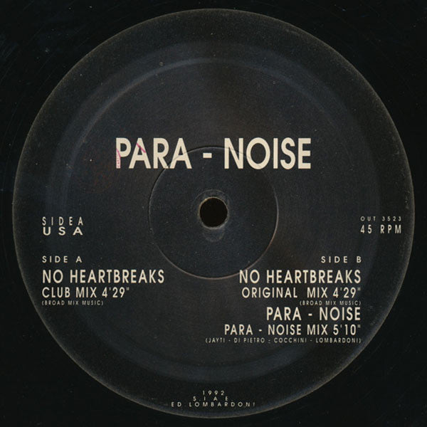 No Heartbreaks Discogs cover art