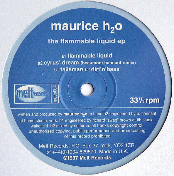 The Flammable Liquid EP Discogs cover art
