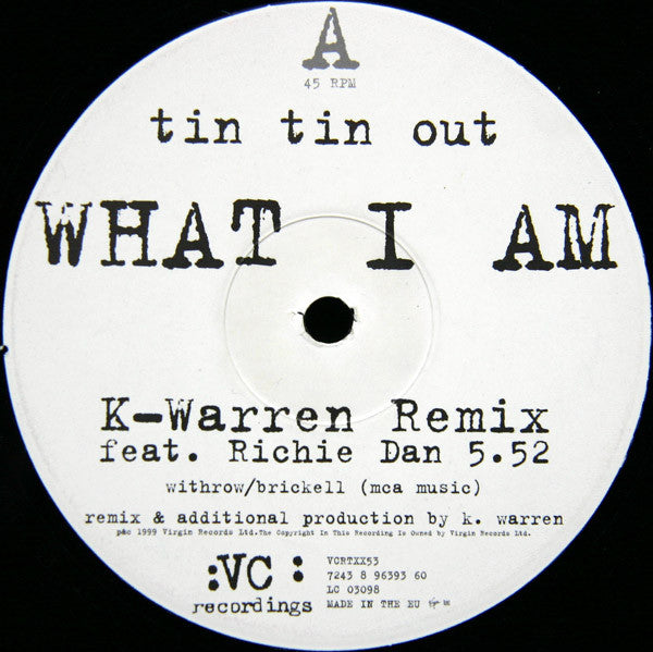 What I Am (Remixes) Discogs cover art