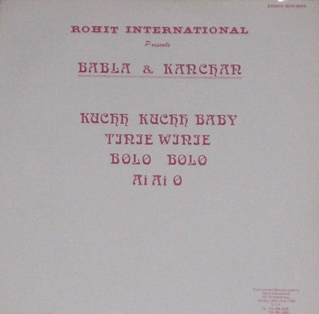 Kuchh Kuchh Baby / Tinie Winie / Bolo Bolo / Ai Ai O